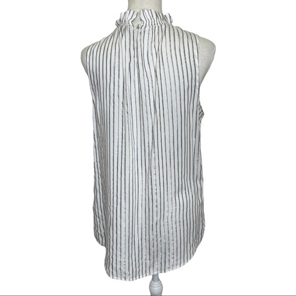 Banana Republic Striped Drama Neck Ruffled Striped Blouse small - Picture 5 of 10